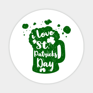 St Patrick's Day Irish Funny Clover Shamrock Beer Silhouette Magnet